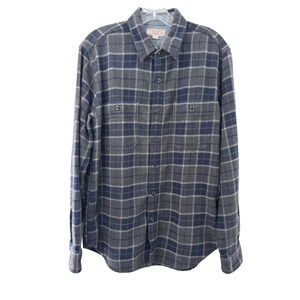 Wallace and Barnes Men's Cotton Collared Flannel Plaid Button Down Shirt Size M